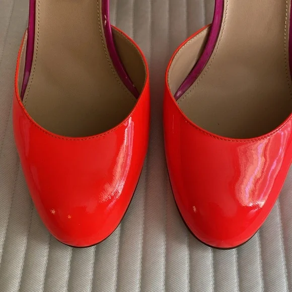 J. Crew Coraline Patent Leather Colorblock Ankle Strap Pumps Heels. Size 10. - Picture 4 of 13